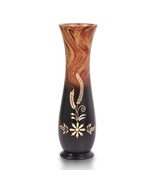 Floral in the Garden Hand Craved 14-inch Mango Tree Wood Vase - £20.54 GBP