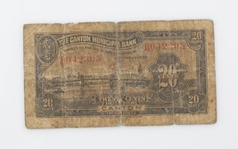 1933 Chine 20 Cents Note Canton Municipal Banque Bon 20C 0.20 Chinois P-... - $198.33