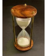 Timer Nautical Vintage Sand Clock Gift 5&#39;&#39; Hourglass Marine Brass &amp; Wood... - £19.61 GBP