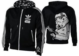 Adidas Originals Star Wars Stormtrooper Black White New Track Top Hoodie Jacket - £46.86 GBP