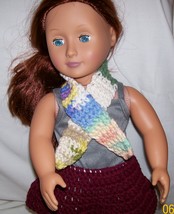  American Girl Pastel Scarf, Crochet, 18 Inch Doll, Handmade - $5.00