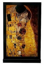 Gustav Klimt the Kiss Painting 12&quot; Height Art Glass With Base Home Decor - £70.35 GBP