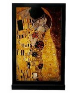 Gustav Klimt the Kiss Painting 12&quot; Height Art Glass With Base Home Decor - £70.78 GBP
