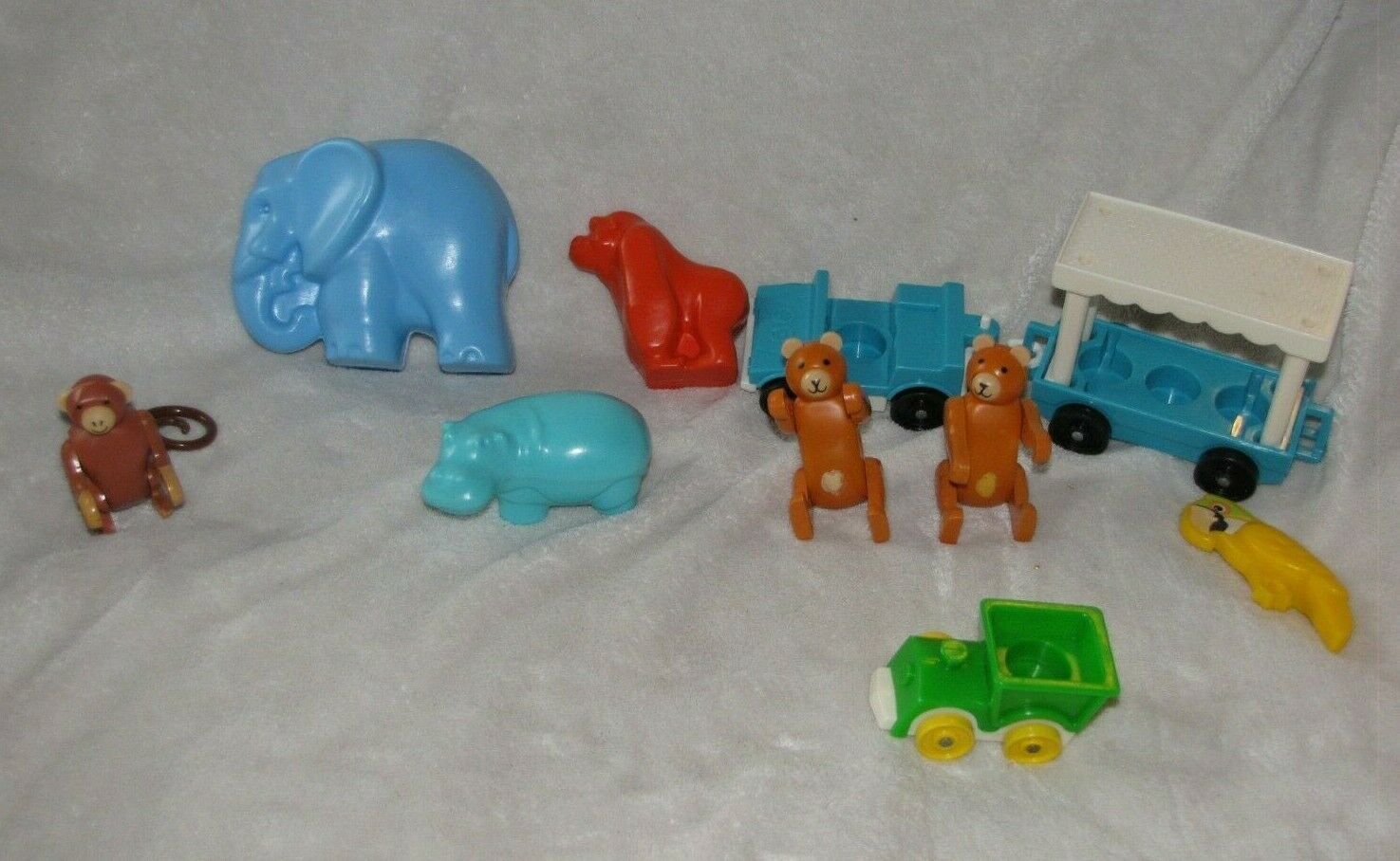 Primary image for Vintage Fisher Price Little People Zoo Animals #916 Elephant Hippo Monkey Bear