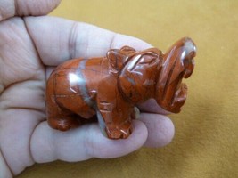 (Y-HIP-727) Red rainbow jasper roaring HIPPO Hippopotamus Gemstone figur... - £18.45 GBP