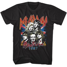 Def Leppard Hysteria 1987 Faces Men&#39;s T Shirt Rock Band Photo Album Concert Tour - £20.93 GBP+