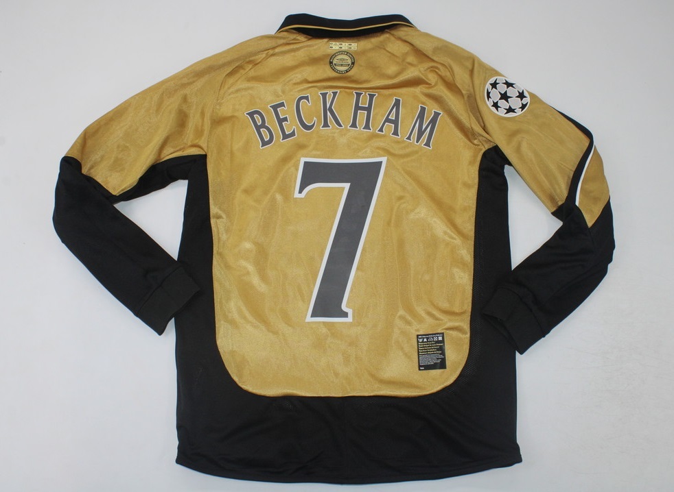 manchester united jersey centenary shirt beckham champions league reversible