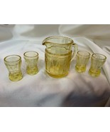 Mosser Glass 5pc Set Mini Juice Jennifer Cameo Patten Krystol Gold Color - £53.94 GBP