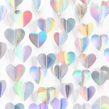 Iridescent Disco-Holographic Party-Decorations Heart-Garland - 39Ft Neon Wedding - £22.37 GBP