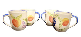 Vintage Orchard Jubilee Set of 4 Mugs Heritage Mint Artist&#39;s Touch Cups Fruits - £23.74 GBP