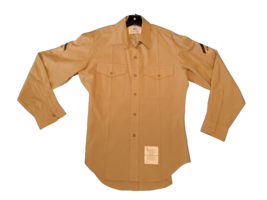 USMC Long Sleeve Khaki Shirt Marine Corps Service 15-1/2 x 34 Military Uniform - £18.94 GBP