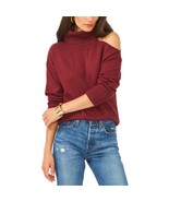 1. State Cold Shoulder Cuffed Turtleneck Sweater Windsor Wine Small NEW - $88.90 CAD