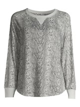 Secret Treasures Women&#39;s Long Sleeve Hacci Shirt MEDIUM (8-10) White Snake Print - £10.67 GBP