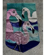 Vintage Flamingo Tropical Double Sided Garden Flag 28&quot; X 44” - £7.50 GBP
