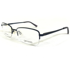 Genesis Eyeglasses Frames G4036 404 NAVY Blue Rectangular Half Rim 55-19-140 - £42.00 GBP