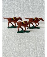 Three Horse and Jockey Plastic Figurines 3&quot; - $432.59 MXN