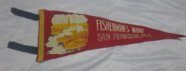 Fisherman&#39;s Wharf San Francisco, Calif Pennant 1950&#39;s Red - £11.59 GBP