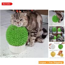 Stylish Catnip Wall Feeder &amp; Self Grooming Brush for Feline Relaxation -... - $39.55