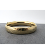 FM Co Gold Filled Antique Bangle Bracelet Hinge 7&quot; Long 1/2&quot; Wide Dogwoo... - £148.67 GBP