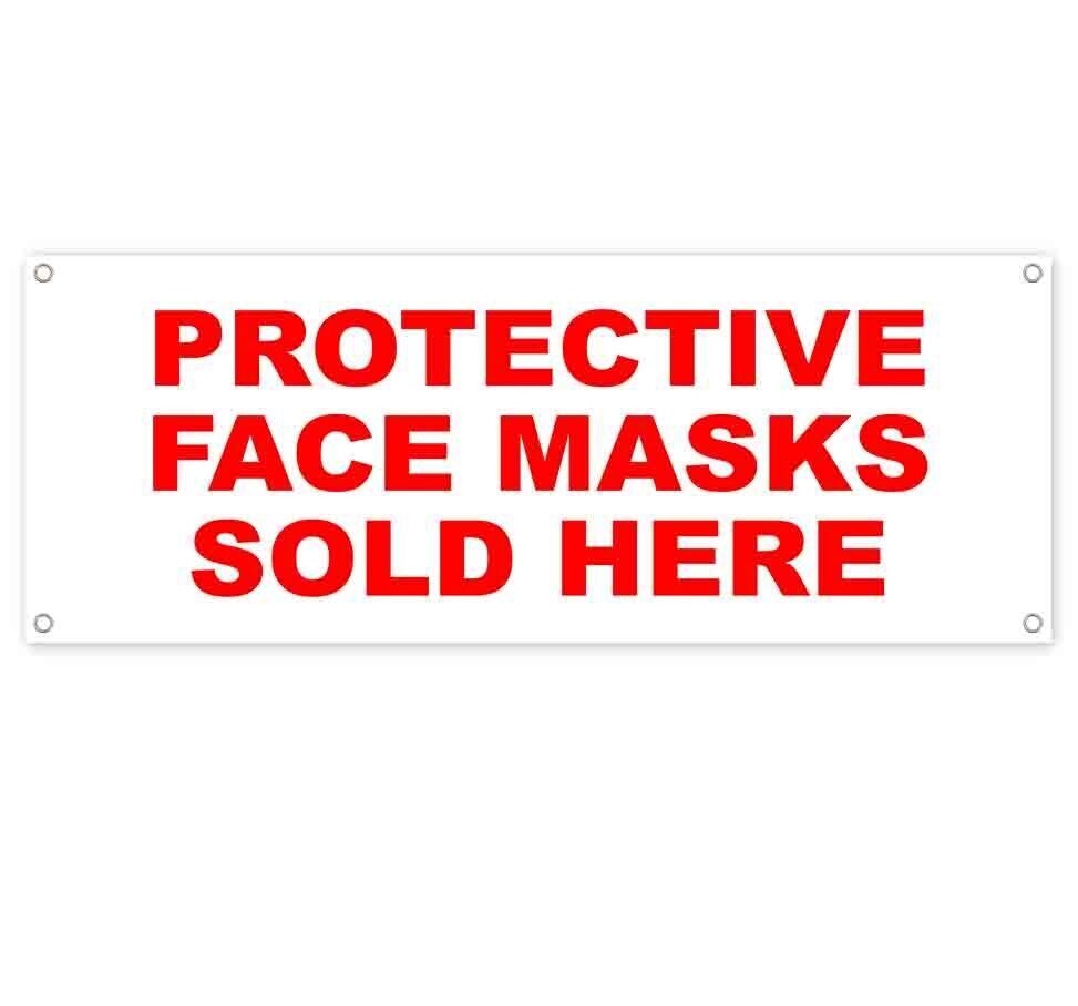 PROTECTIVE FACE MASKS CLEARANCE BANNER Advertising Vinyl  Flag Sign INV - $9.91