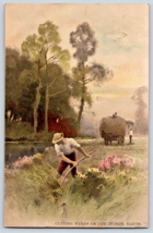Hants England~Cutting Weeds On The ITCHES~1906 Antique Postcard - £7.92 GBP