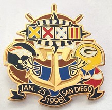 Super Bowl Xxxii Pin 1998 Green Bay Packers Vs San Diego Chargers - $16.99