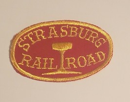 Vintage Strasburg Railroad Patch - Red w Gold Writing - £4.75 GBP