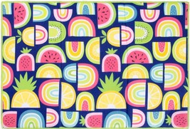 Set of 2 Same Microfiber Drying Mats(14&quot;x21&quot;)RAINBOW FRUITS SALAD,pink b... - £19.89 GBP