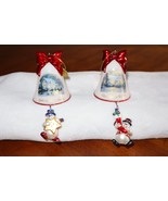 Thomas Kinkade Ringing in Holiday Christmas Bell Ornaments With Snowmen ... - £25.19 GBP