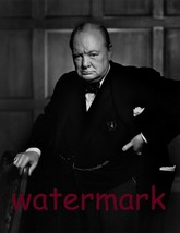 B&amp;W Photo Of Winston Churchill British Prime Minister Publicity 8x10 Photo - £7.72 GBP