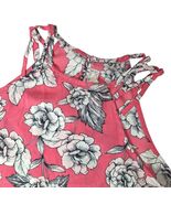 Pink Rose Womens Halter Blouse Top Size Small Pink White Floral Sleeveless - $40.51 CAD