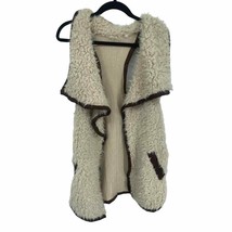 sara campbell sherpa vest western women 100% polyester  tan brown - £15.41 GBP