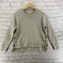 Madewell Pullover Sweater Womens Sz XS Gray Button Sleeves - £18.49 GBP