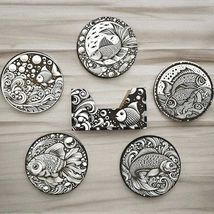 Laser Cut Wooden Fish Coasters: Slovenian Crafted - $30.00