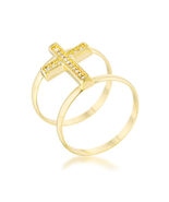 Francis 0.08ct CZ 14k Gold Contemporary Cross Ring - $33.80 CAD