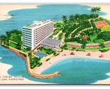 Artist View Caribe Hilton Hotel San Juan Purerto Rico 1953 Postcard H21 - £2.33 GBP