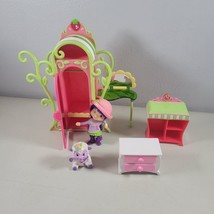 Strawberry Shortcake Lot Dollhouse Bookcase Armoire Closet Lamb Dresser Figure - £17.69 GBP