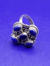 Natural Gold In Lapis Lazuli 925 Sterling Silver Ring Jewelry Sz 6.5 - £18.54 GBP