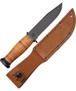 KA-BAR 2225 Mark I Fighting Utility Knife 5-1/8&quot; Plain Blade Leather Handle - $142.79