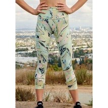 Free People Cropped Lose Your Marbles Yellow Green Leggings Size XS - £20.23 GBP