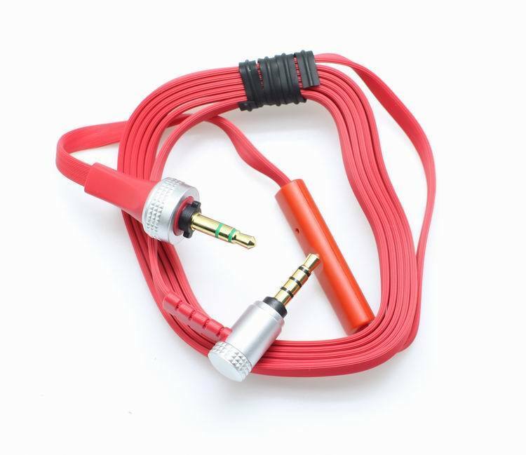 RED AUX Audio Remote Mic Volume Control Cable For Sony MDR-X10 XB920 Headphones  			