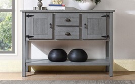 48&#39;&#39; Solid Wood Sideboard Console Table with 2 Drawers &amp; Cabinets - Antique Gray - £196.32 GBP