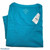 J.Crew Women’s Short Sleeve V- Neck Cotton T-Shirt.Aqua.Sz.Medium.NWT - £15.46 GBP