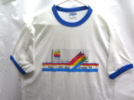 Vtg 1983 80s Apple Computer MSD Drive Tech Ringer T Shirt Sz L Soft Thin USA - $189.95