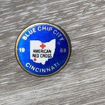 Vintage 1988 American Red Cross ARC Pin Pinback Cincinnati OHIO Blue Chi... - $4.90