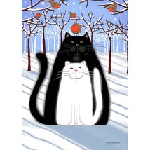 Toland Home Garden 1012257 Snow Cats and Birds Winter Flag 28x40 Inch Double Sid - £20.47 GBP