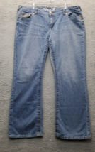 Seven7 Bootcut Jeans Womens 20 Blue Denim Pockets Flat Front Straight Leg Preppy - $23.05