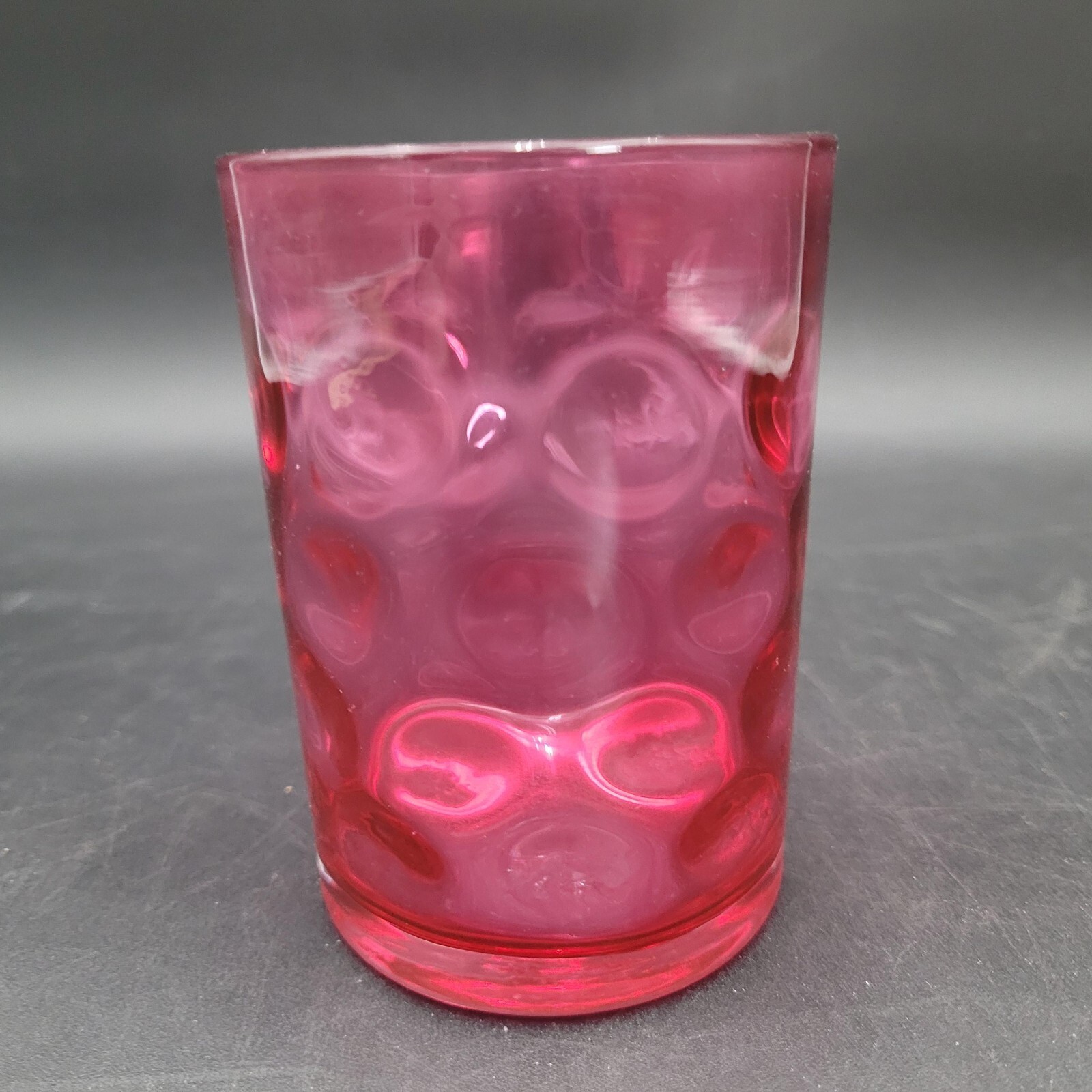 Fenton LG Wright Inverted Thumbprint Tumblers Dot Optic Cranberry Glass(es) - $11.87