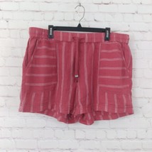 Style &amp; Co Shorts Womens XL Red Striped Linen Blend High Rise Drawstring... - £15.48 GBP