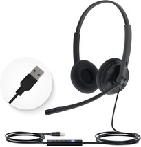 UH34 USB Wired Headset with Microphone Stereo Headphones with Noise Cancelling P - £79.78 GBP